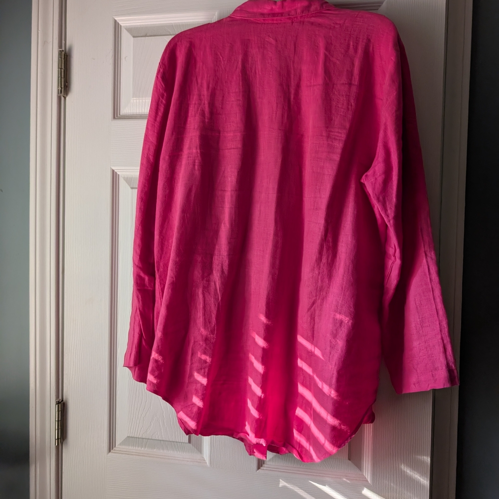 Soft Surroundings Fuchsia Linen Top - Picture 4 of 4